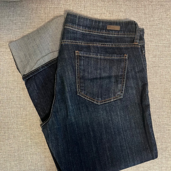 Kut from the Kloth Cameron Cuffed Straight-Leg Ankle Jeans Women's Blue Jeans - Picture 4 of 8